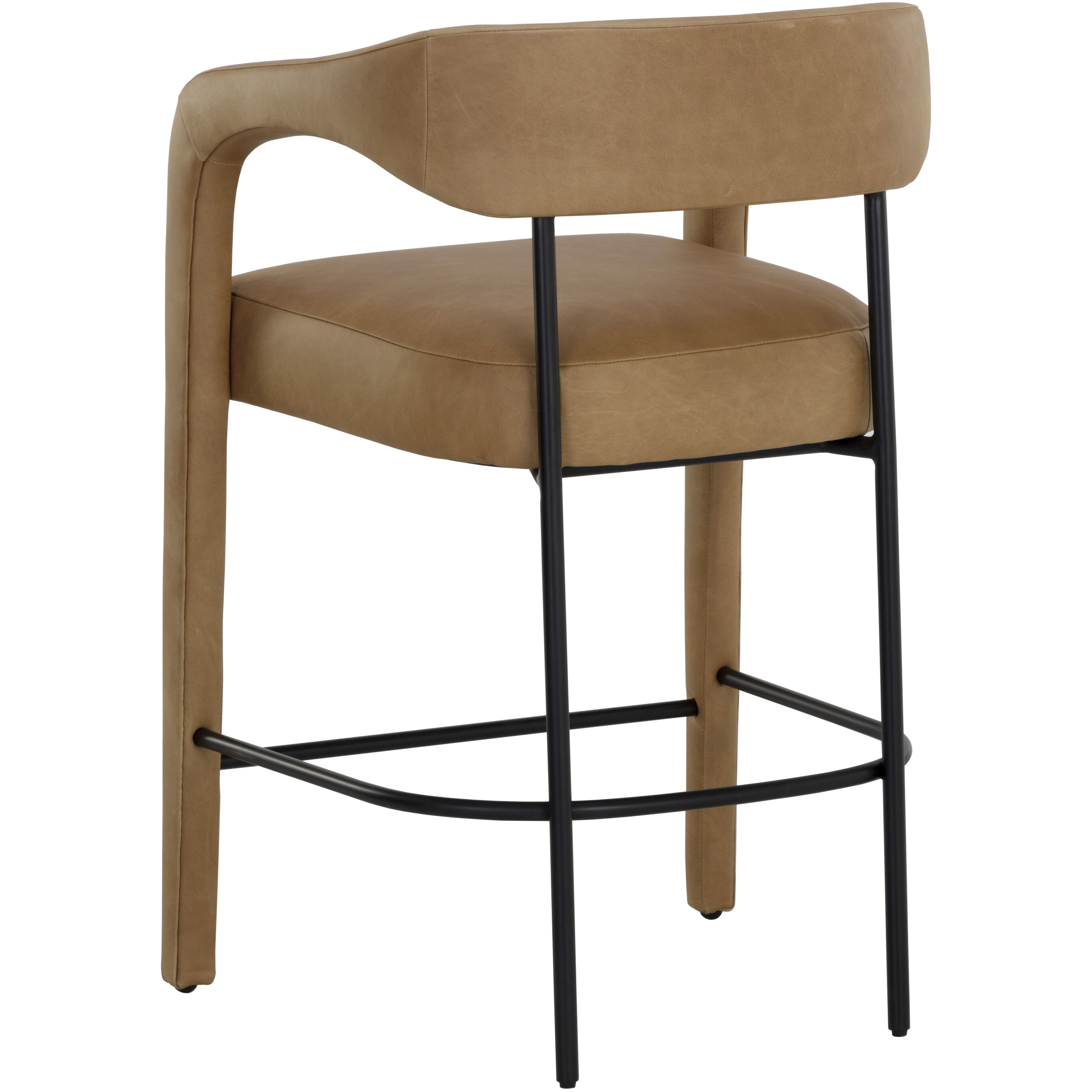 Mavia 35.5 inch Ludlow Sesame Leather Counter Stool